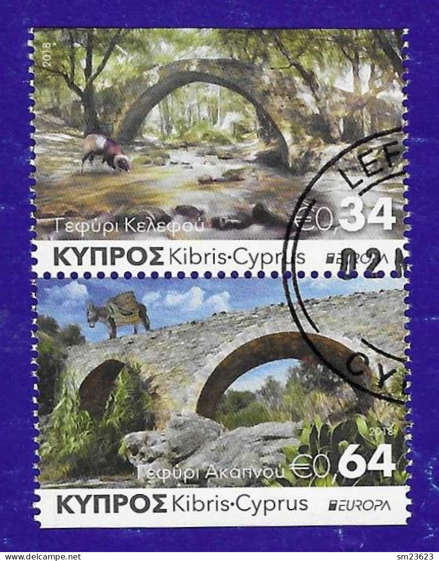 Zypern / Cyprus  2018 , EUROPA CEPT / Pontes / Brücken / Bridge - Booklet - Gestempelt / Fine Used / (o) - 2018