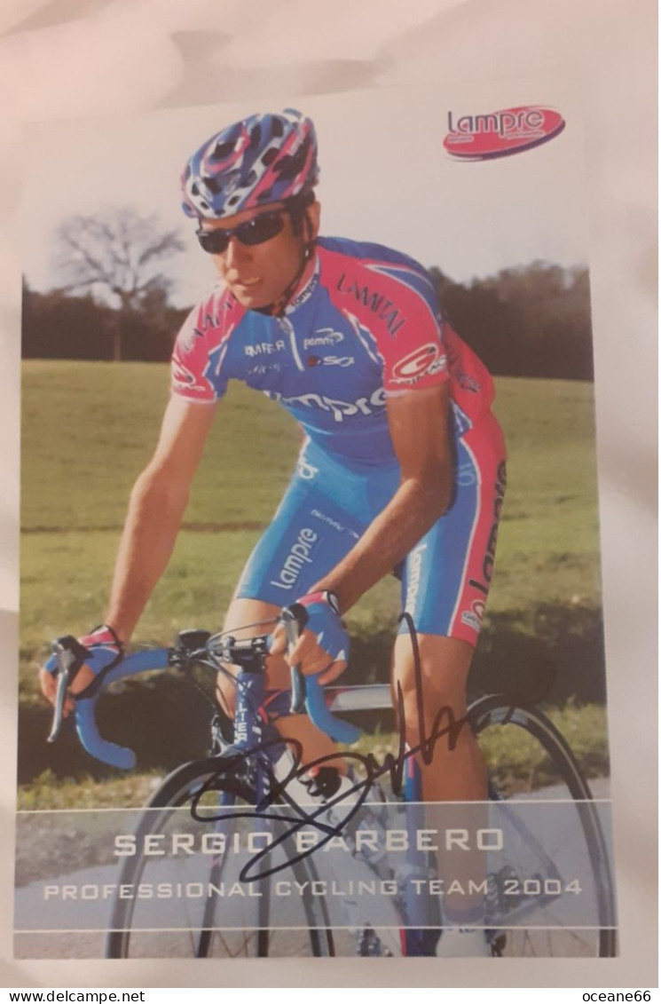 Autographe Sergio Barbero Lampre 2004 - Cycling