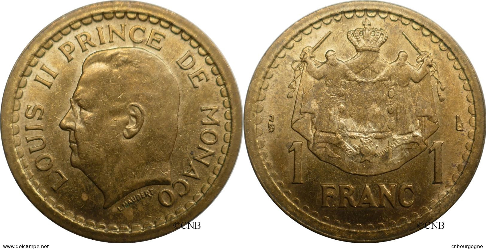 Monaco - Principauté - Louis II - 1 Franc ND (1945) - SUP/AU55 - Mon6535 - 1922-1949 Luigi II