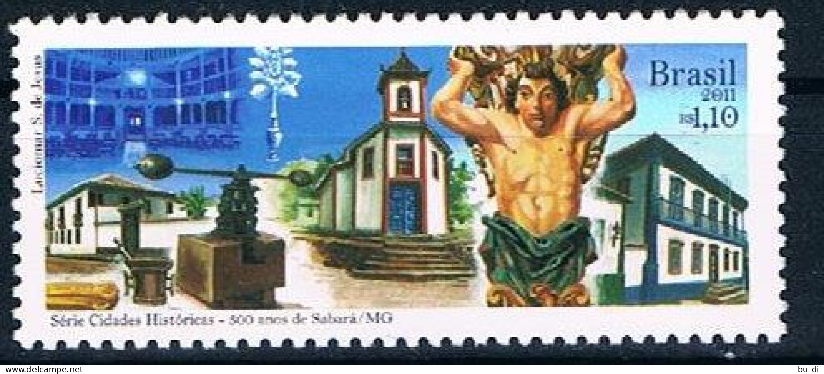 Brasilien 3905 - Sabara, Historische Stadt - Architektur, Kirche, Skulptur - Unused Stamps