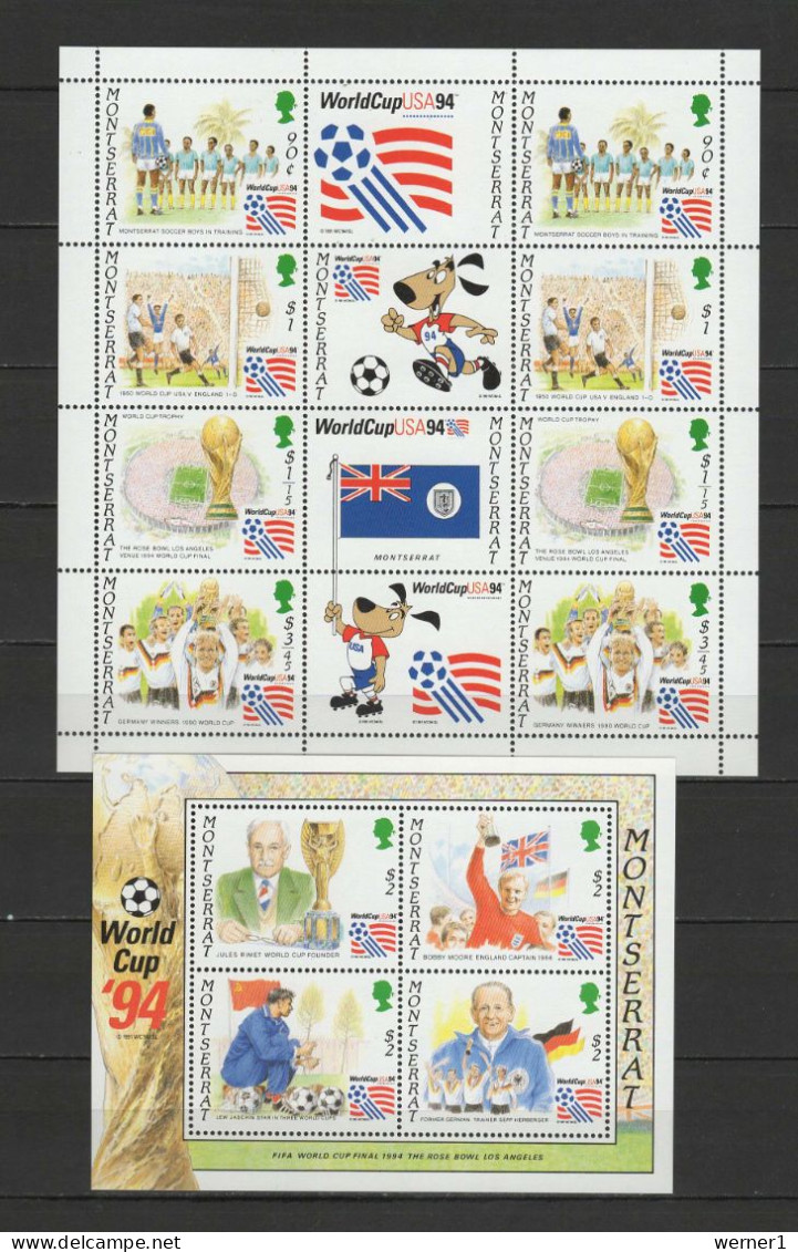 Montserrat 1994 Football Soccer World Cup Sheetlet + S/s MNH - 1994 – Verenigde Staten