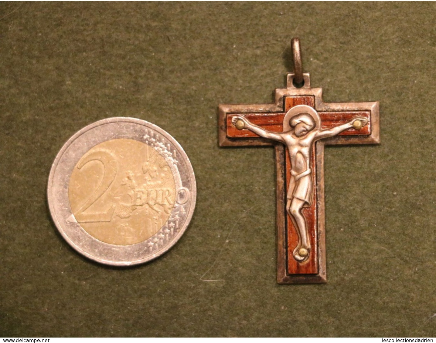 Médaille Religieuse - Croix Christ - Religious Holy Medal - Bois Et Métal - Religion & Esotericism