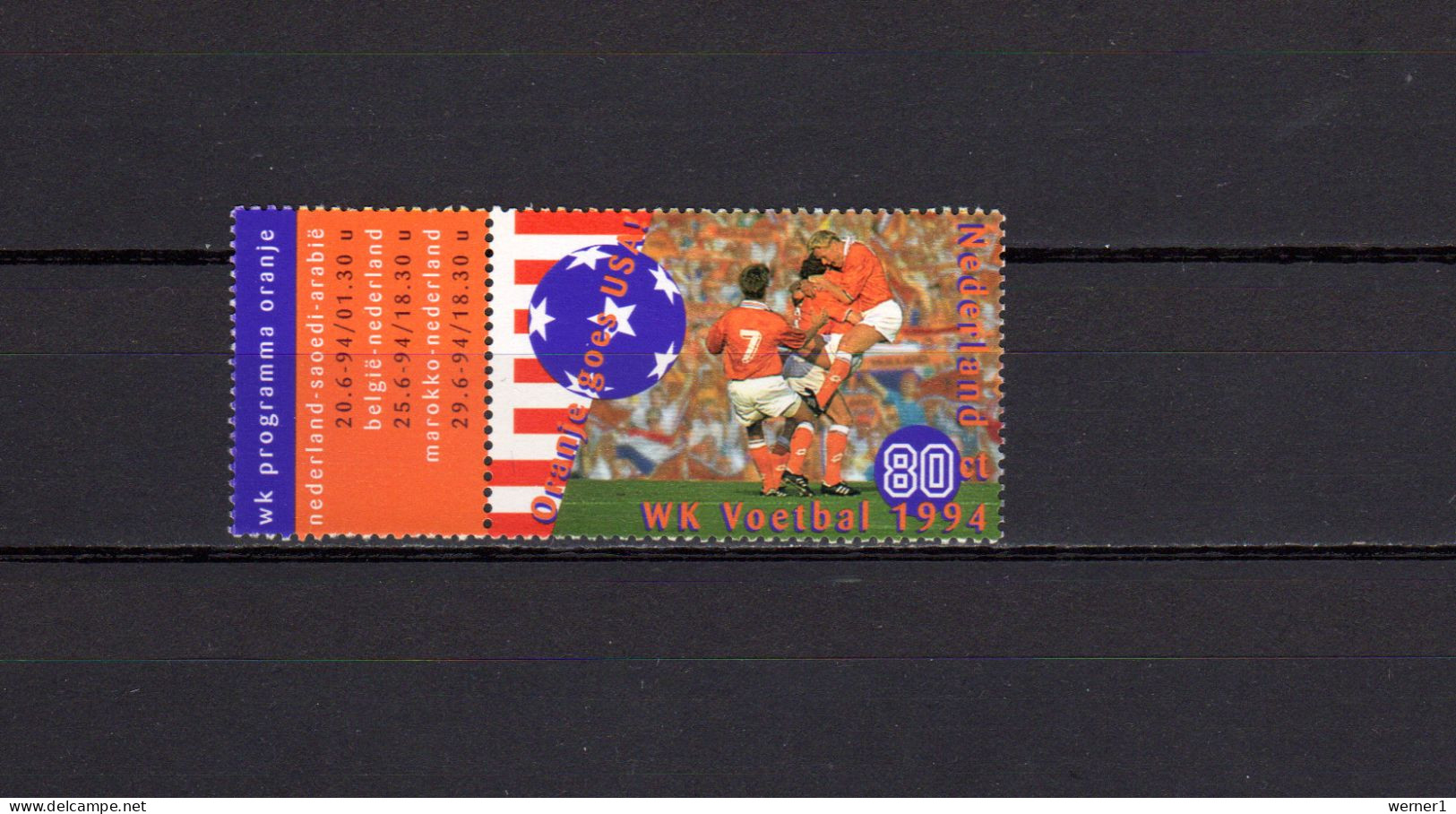 Netherlands 1994 Football Soccer World Cup Stamp MNH - 1994 – États-Unis