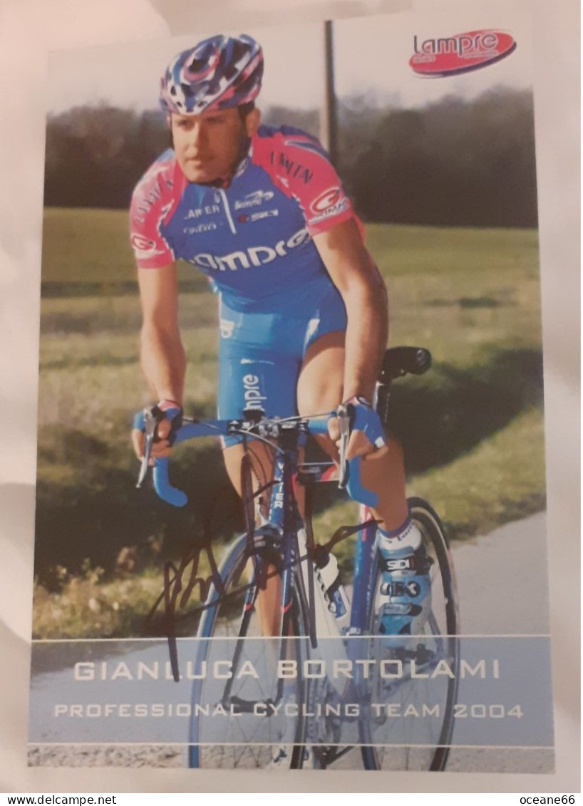 Autographe Gianluca Bortolami Lampre 2004 - Cyclisme