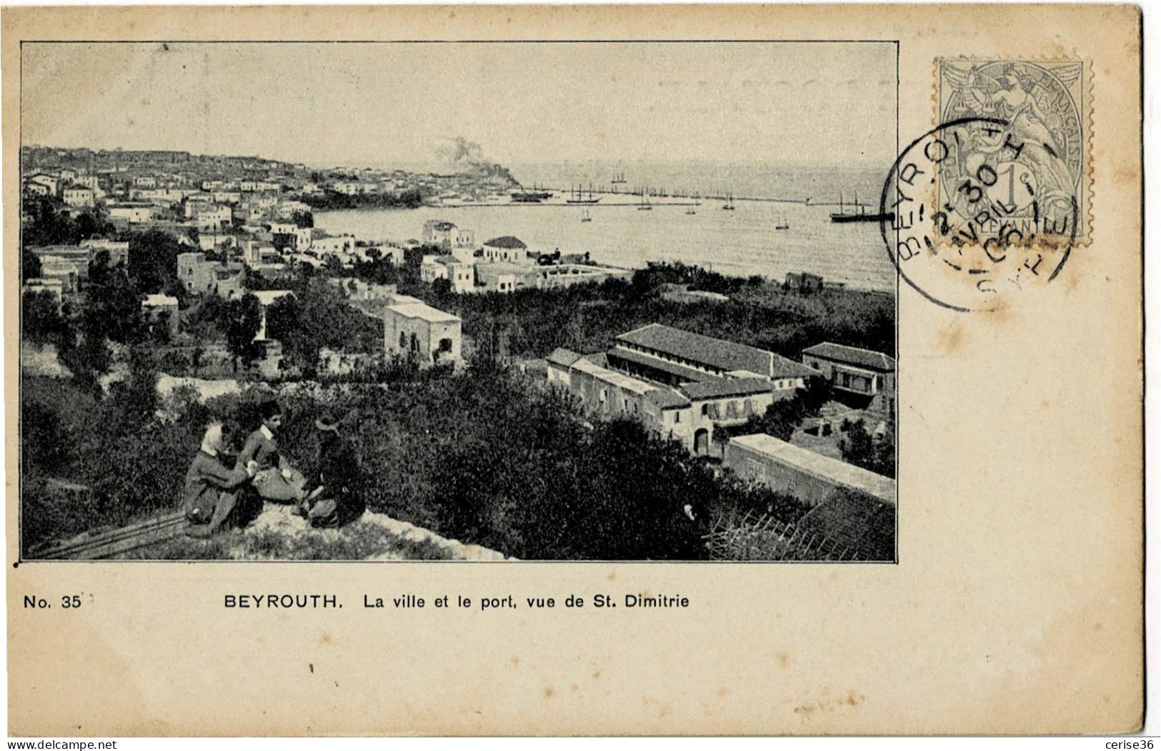 Beyrouth La Ville Et Le Port Vue De St-Dimitrie Circulée En 1906 - Libanon
