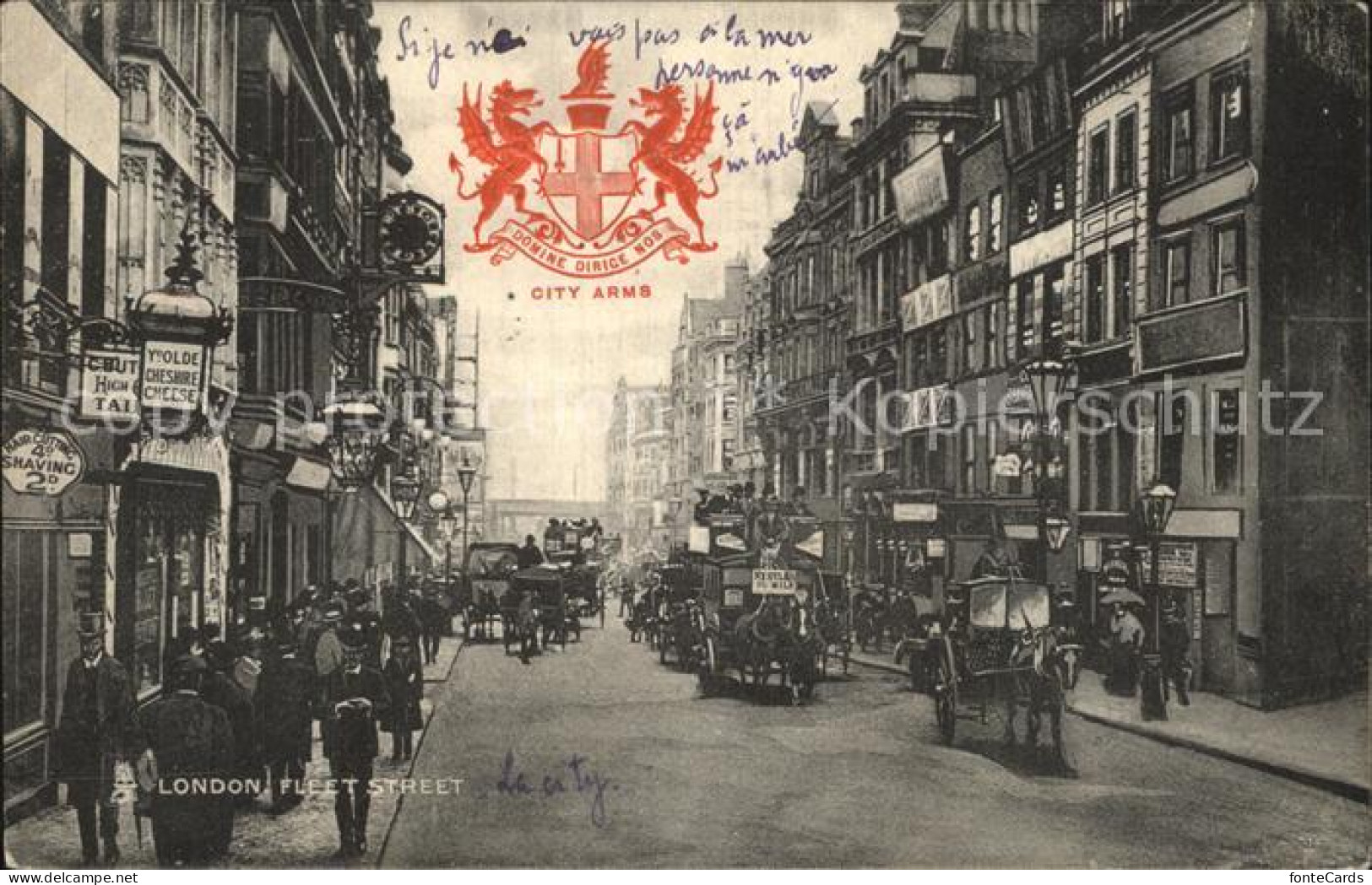 12555095 London Fleet Street Traffic Pferdedroschken Wappen - Autres & Non Classés