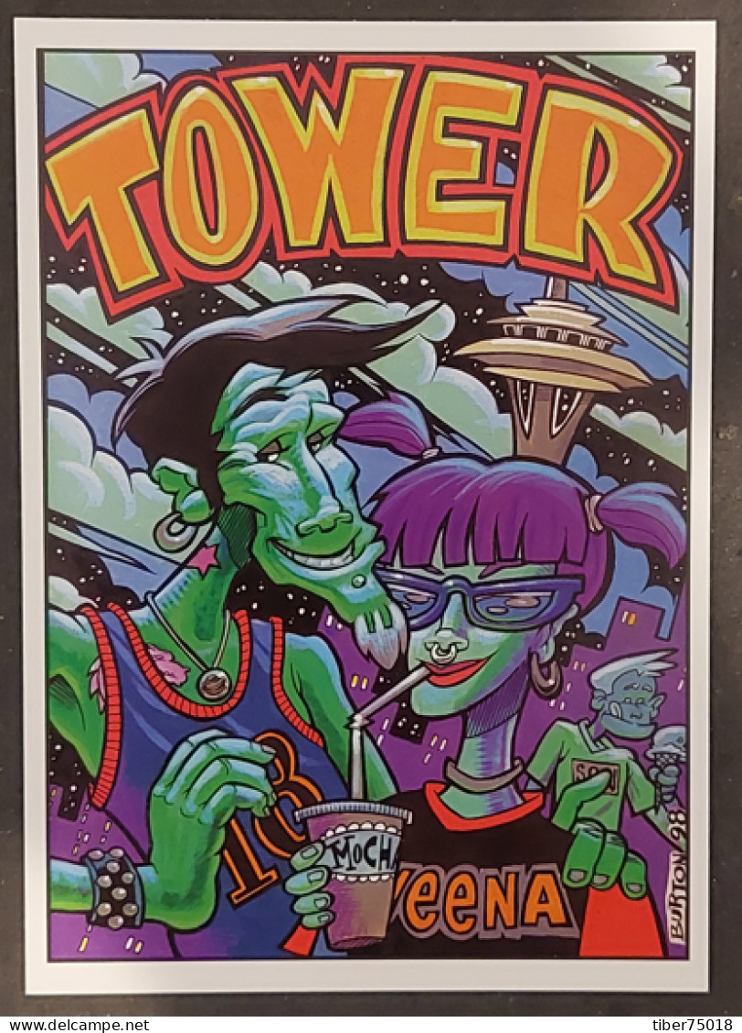 Carte Postale (Tower Records) Illustration : Jamie Burton - Reclame