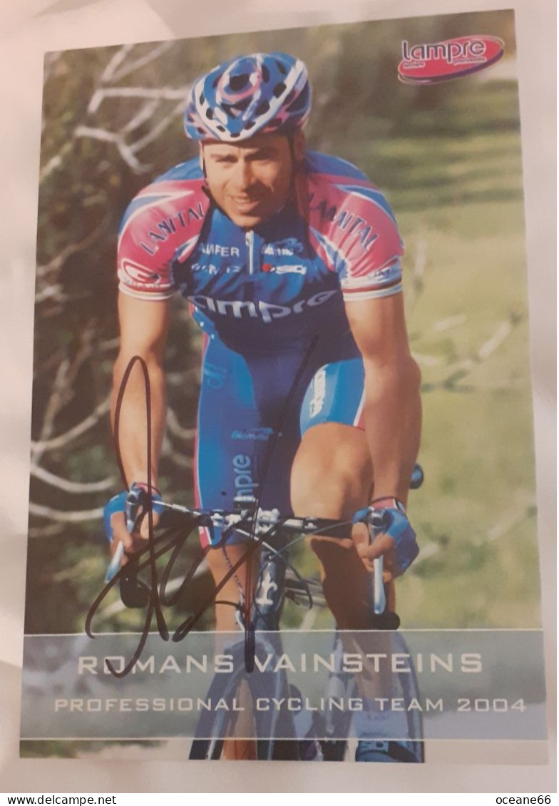 Autographe Romans Vainsteins Lampre 2004 - Cycling