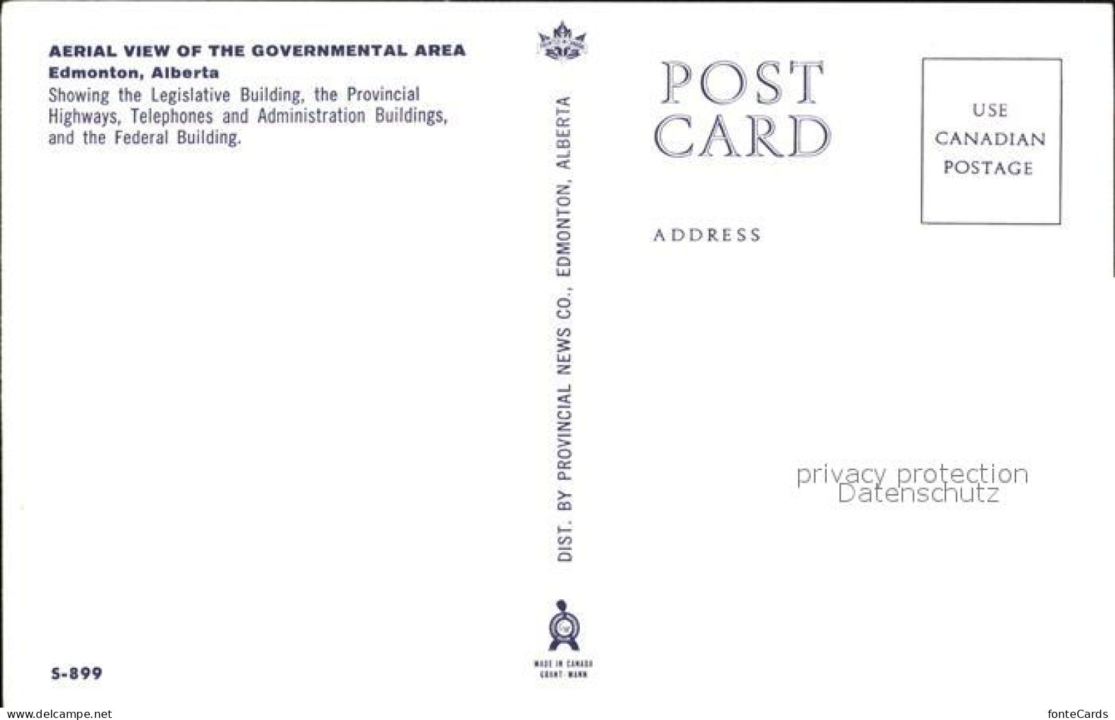 12545846 Edmonton Alberta Fliegeraufnahme Governmental Area   - Unclassified