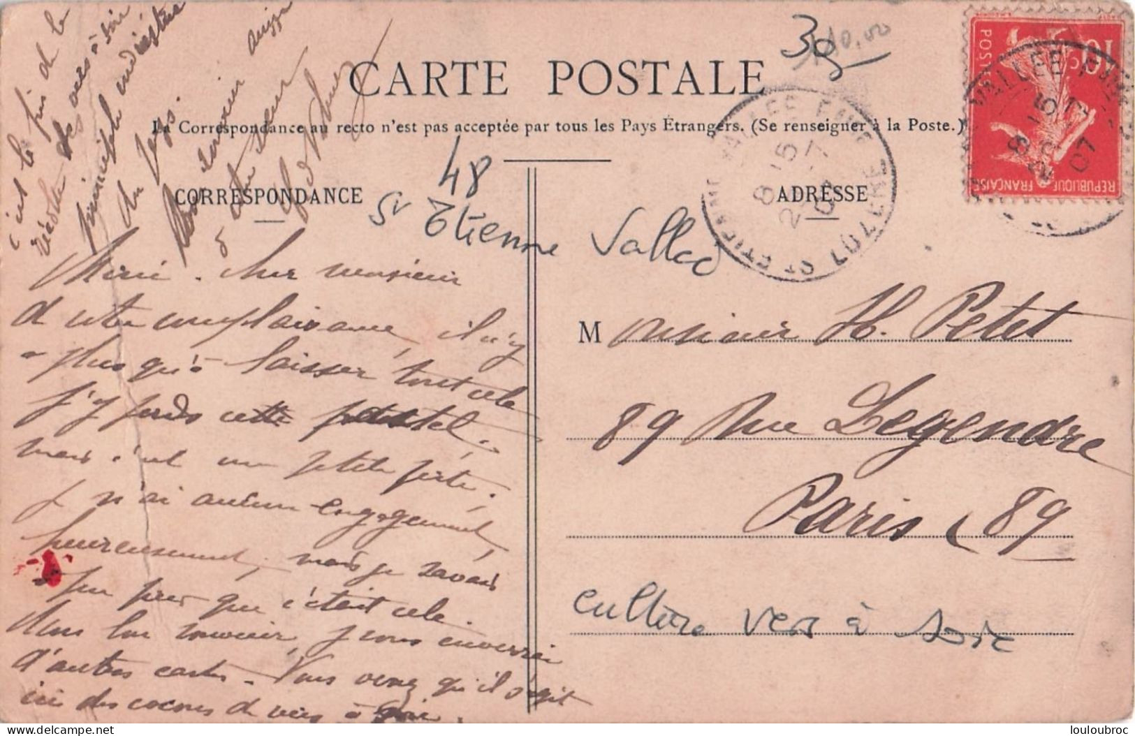 SAINT ETIENNE LA VALLEE FRANCAISE CULTURE DU VERS A SOIE 1907 - Other & Unclassified