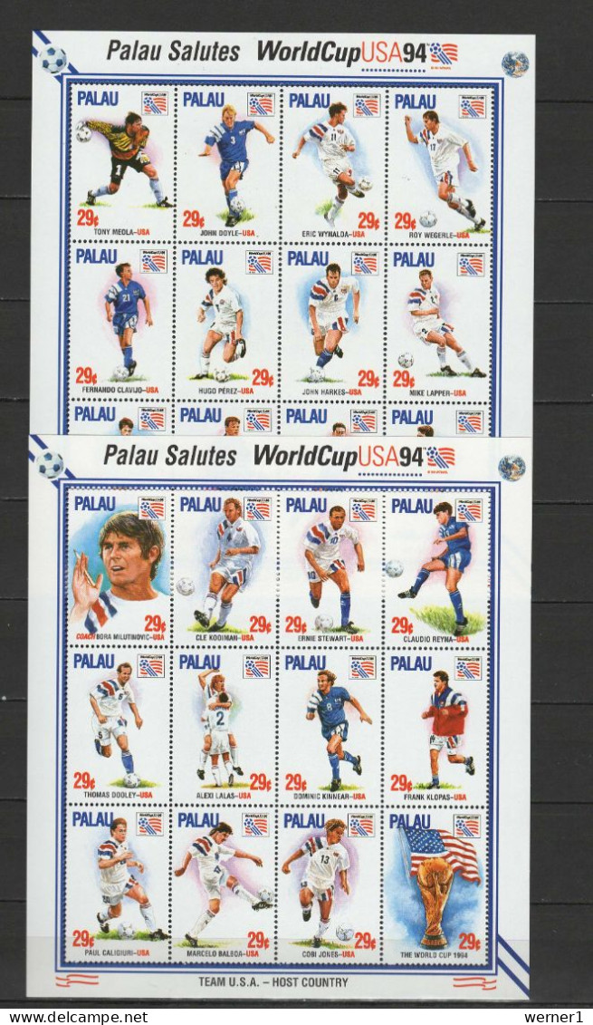 Palau 1994 Football Soccer World Cup Set Of 3 Sheetlets MNH - 1994 – Stati Uniti