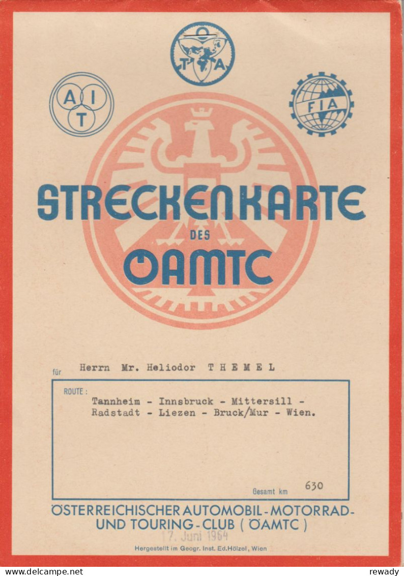 Austria - Streckenkarte Des OAMTC - Route - 11 Maps (1964) - Auto's