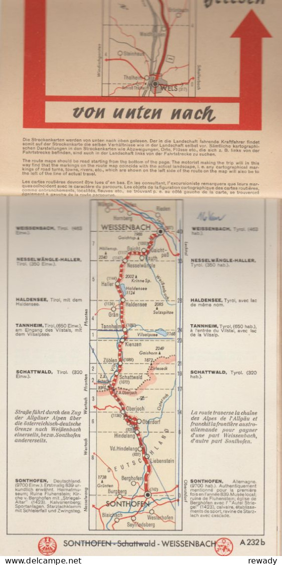 Austria - Streckenkarte Des OAMTC - Route - 11 Maps (1964) - Coches