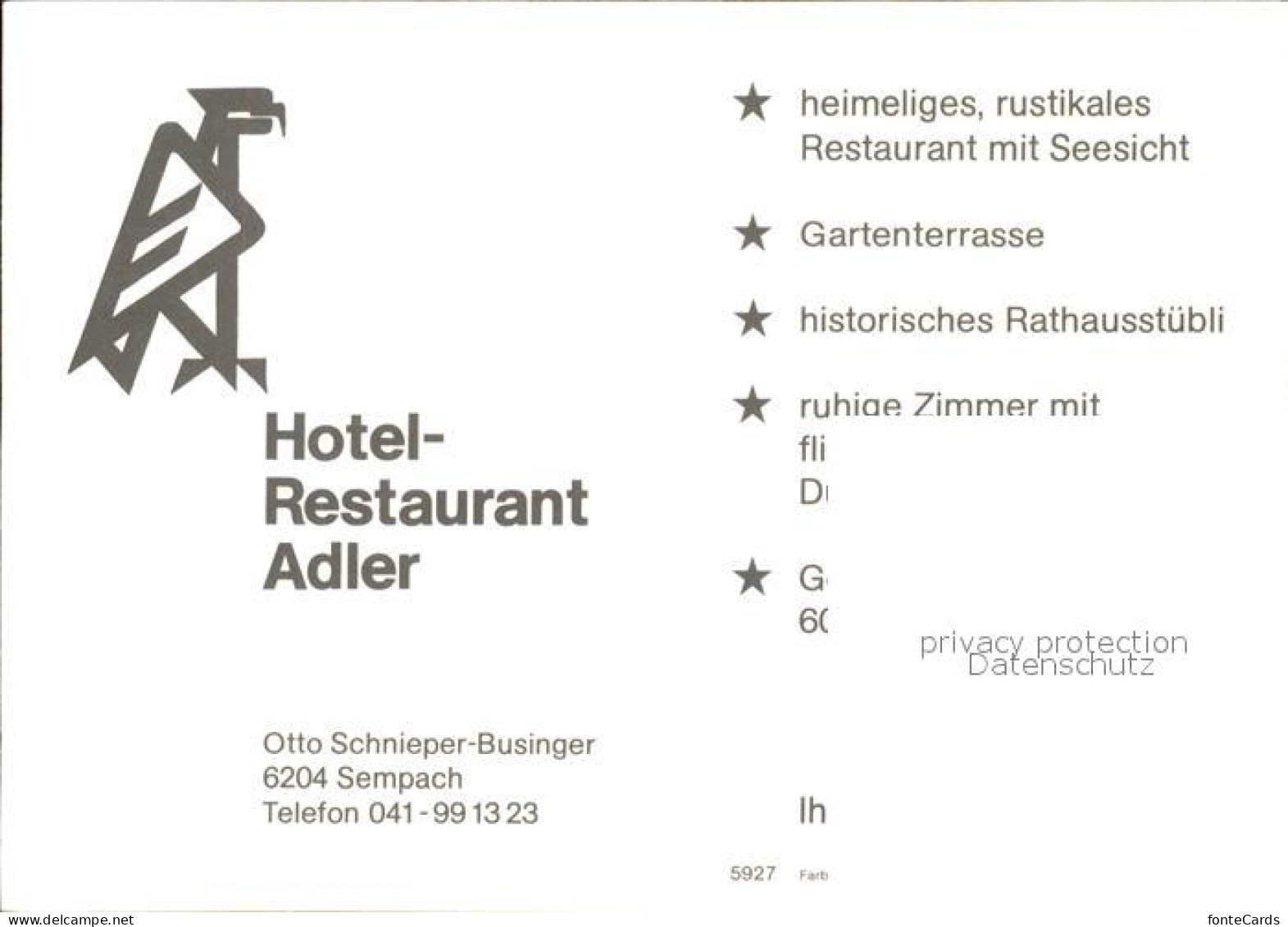 12538780 Sempach LU Hotel Restaurant Adler Sempach - Sonstige & Ohne Zuordnung