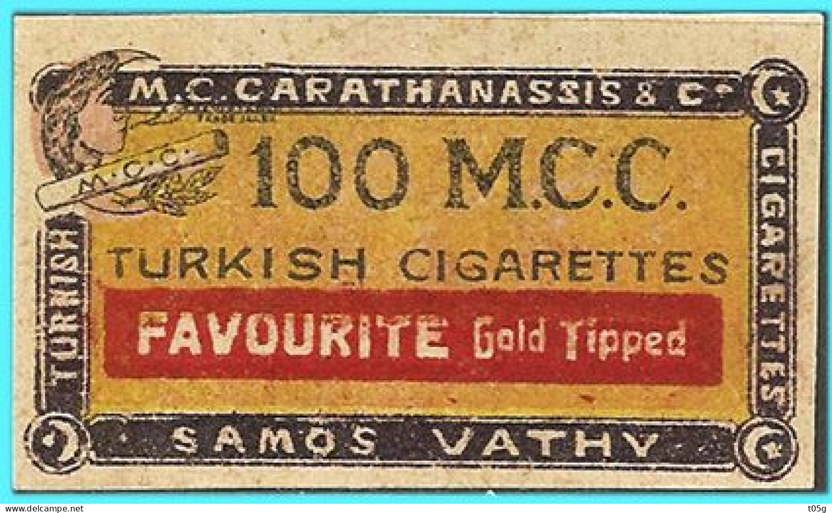 Cinderella GREECE- GRECE- HELLAS: 1900 SAMOS Carathanassis- For Cigarettes Carathanassis MNH** - Samos