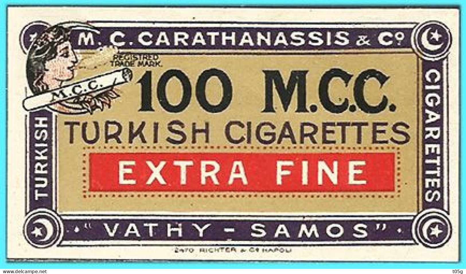 Cinderella GREECE- GRECE- HELLAS: 1900 SAMOS Carathanassis- For Cigarettes Carathanassis MNH** - Samos