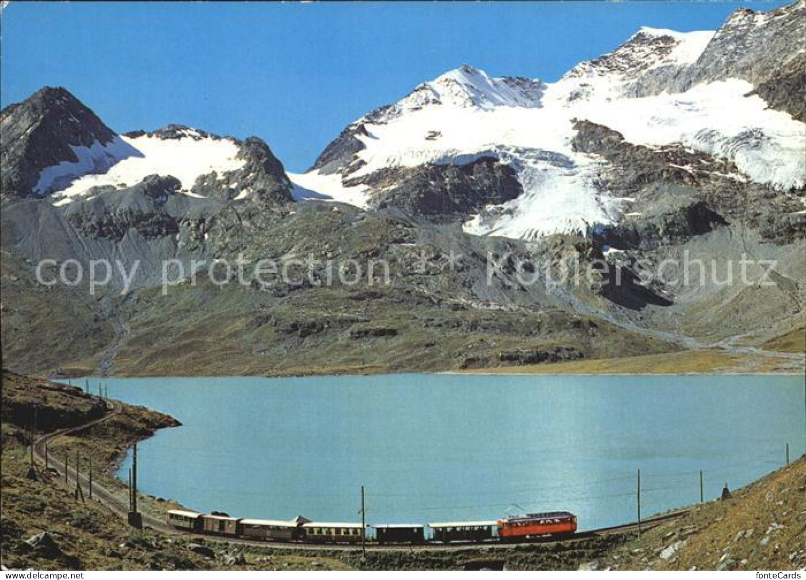 12529088 Rhaetische Bahn Lago Bianco Berninapass  Eisenbahn - Autres & Non Classés