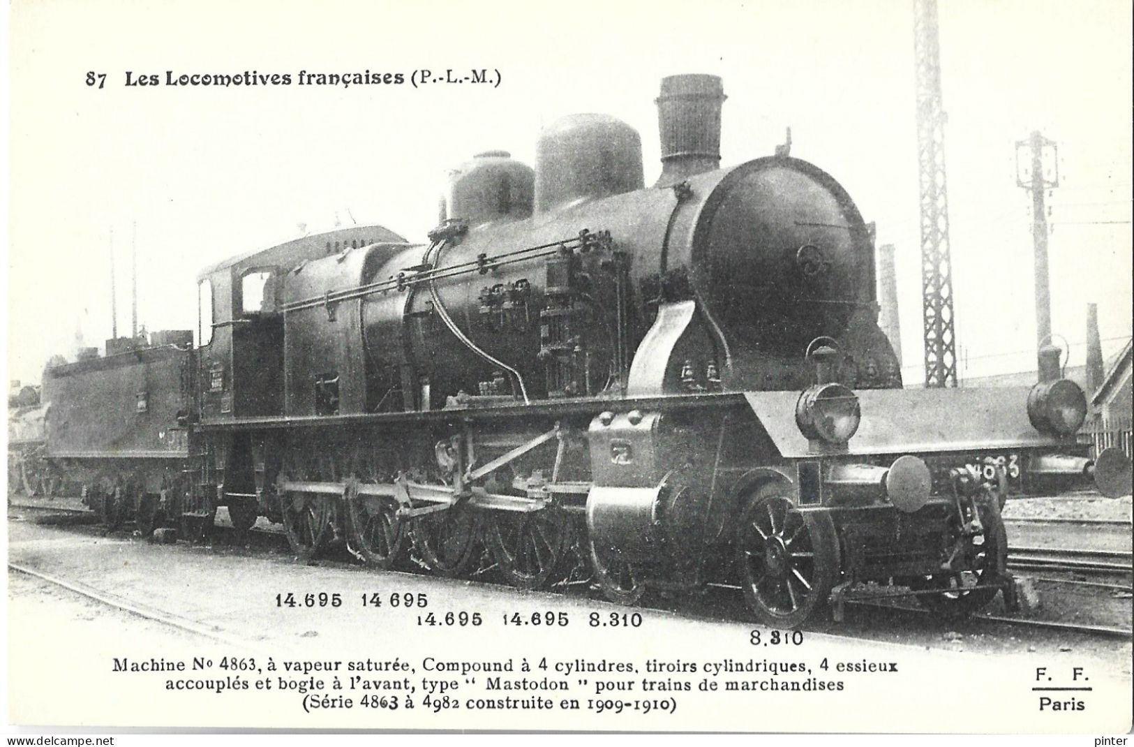 TRAIN - LES LOCOMOTIVES FRANCAISES (PLM) - Machine N° 4863 - Treni