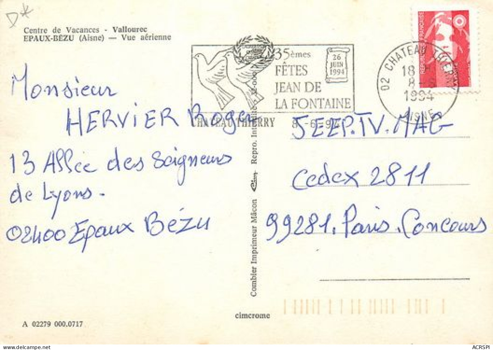 EPAUX BEZU Centre De Vacances VALLOUREC  Vue Aerienne  26   (scan Recto-verso)MA2111Ter - Other & Unclassified