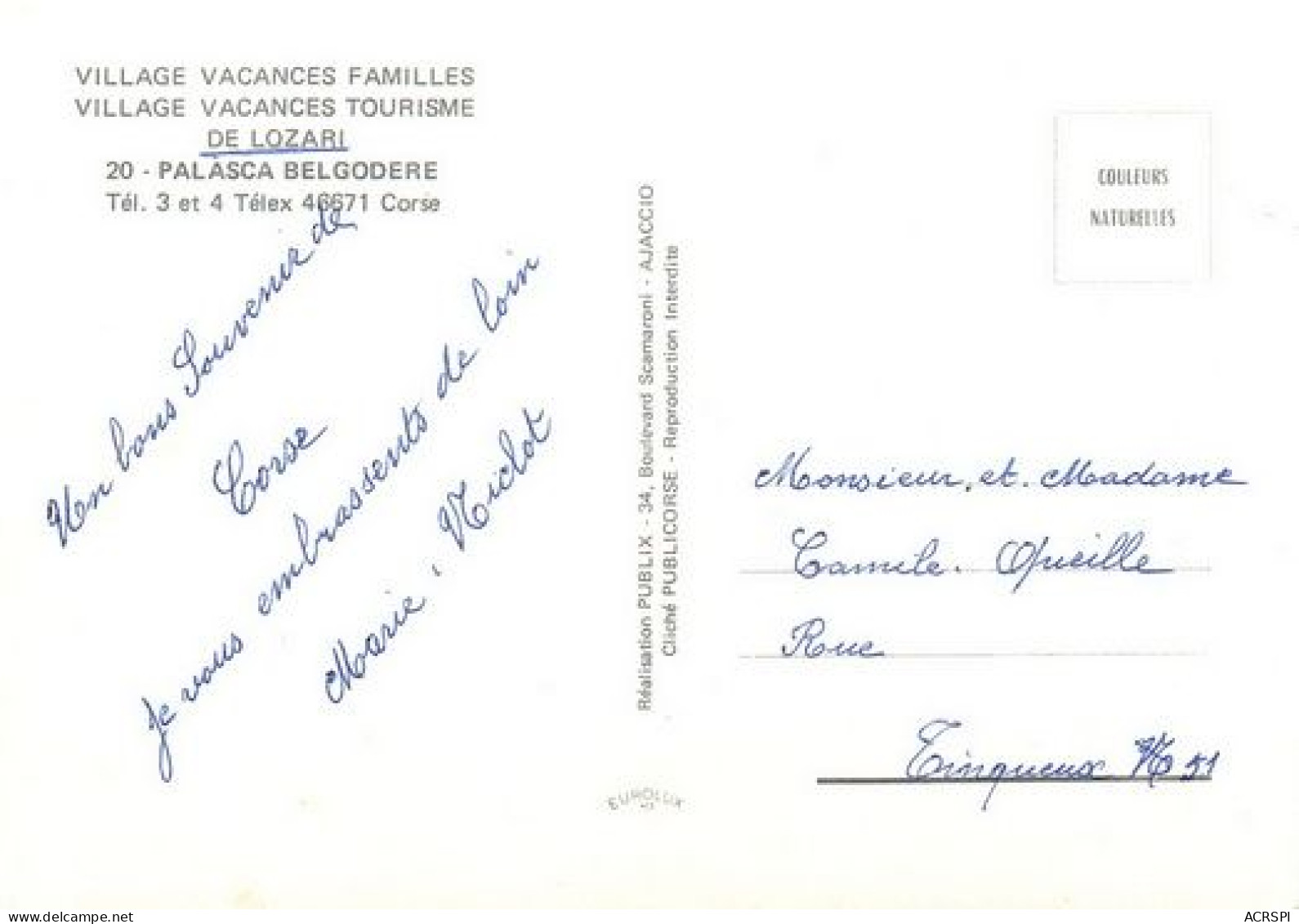 CORTE  PALASCA BELGODERE VVF De LOZARI  5 (scan Recto-verso)MA2111Bis - Corte