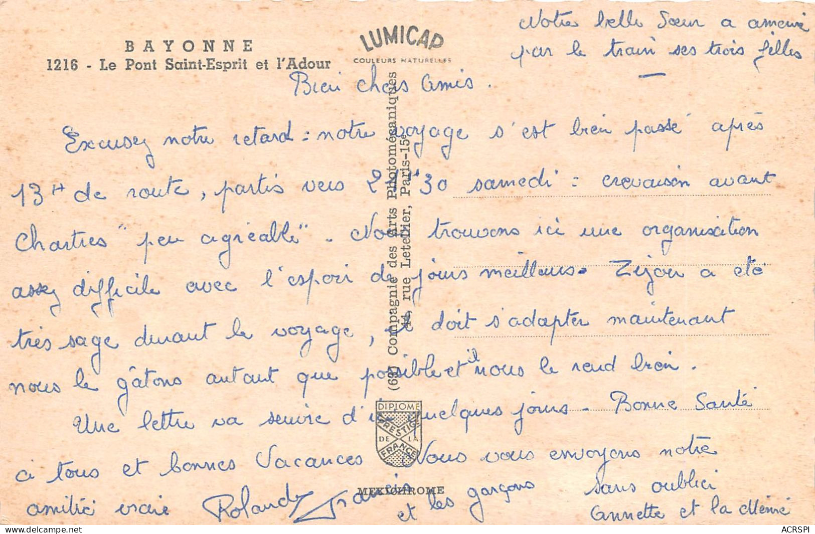 BAYONNE Le Pont Saint Esprit Et L Adour 17(scan Recto-verso) MA2110 - Bayonne
