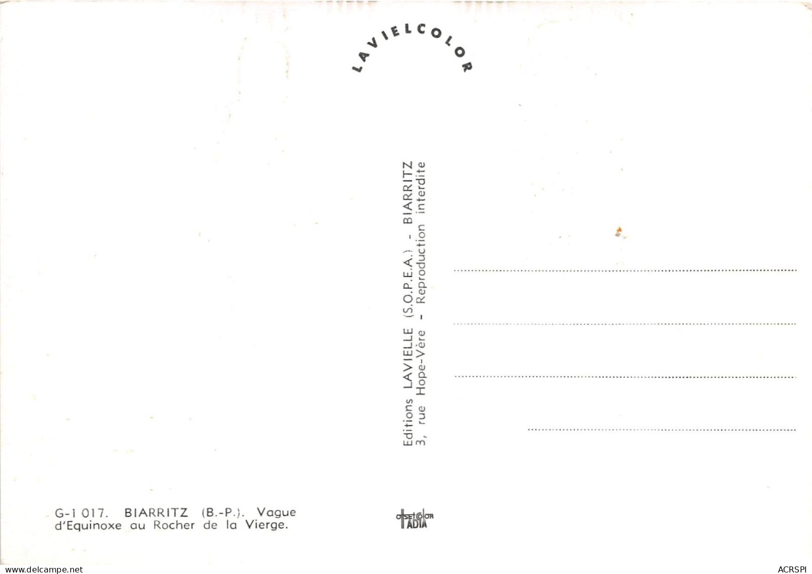 BIARRITZ Vague D Equinoxe Au Rocher De La Vierge 25(scan Recto-verso) MA2108 - Biarritz