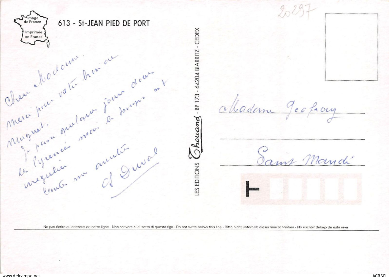 ST JEAN PIED DE PORT 8(scan Recto-verso) MA2108 - Saint Jean Pied De Port
