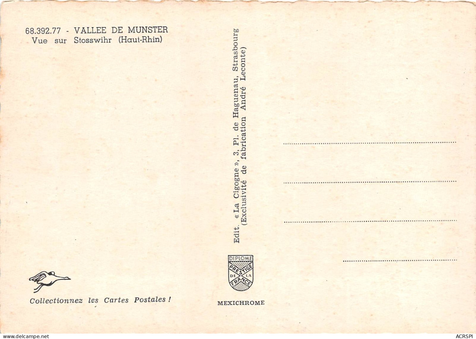 VALLEE DE MUNSTER Vue Sur Stosswihr 26(scan Recto-verso) MA2104 - Munster