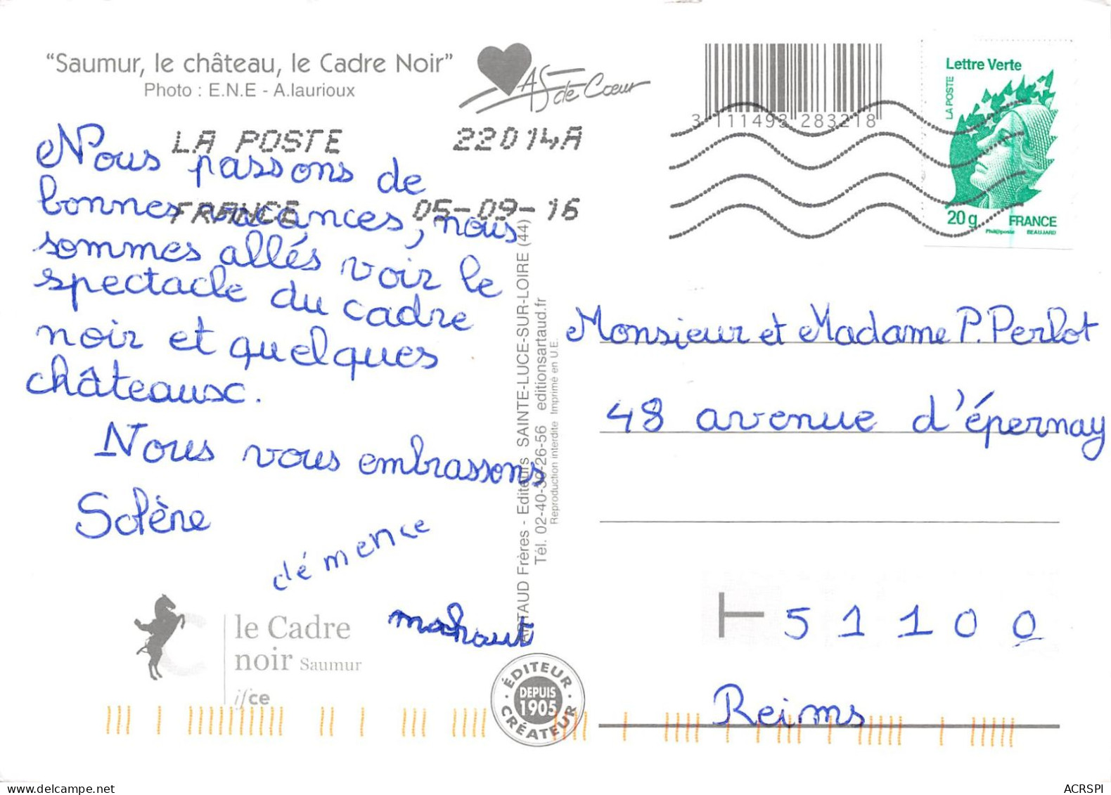 SAUMUR Le Chateau Le Cadre Noir 3(scan Recto-verso) MA2103 - Saumur
