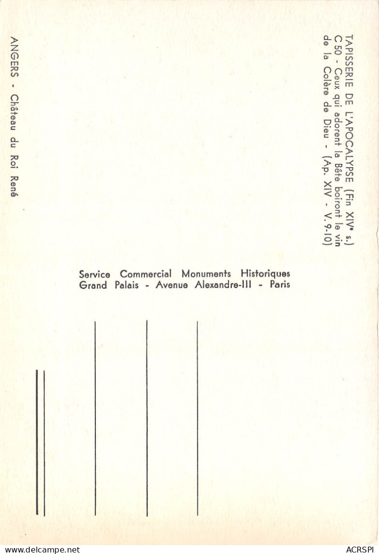 ANGERS Chateau Du Roi Rene Tapisserie De L Apocalypse Ceux Qui Adorent La Bete Boiront Le Vin 1(scan Recto-verso) MA2103 - Angers