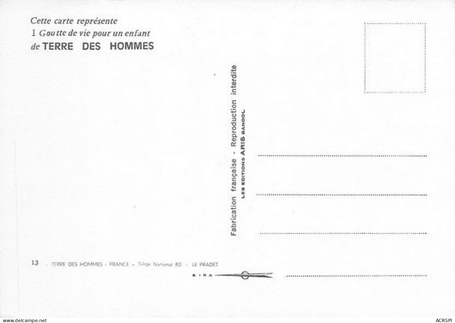 LE PRADET Terre Des Hommes Une Goutte De Vie 15 (scan Recto Verso)MA2100BIS - Le Pradet