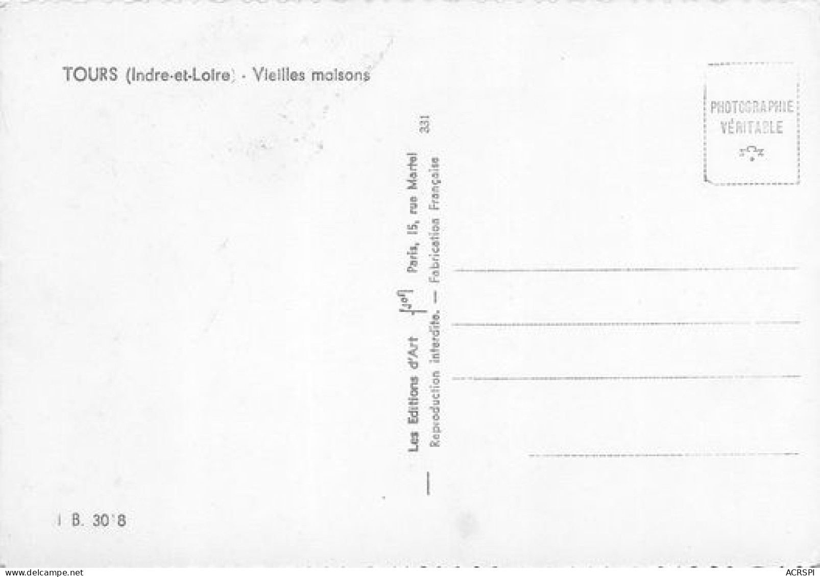 TOURS Vieilles Maisons 1 (scan Recto Verso)MA2100BIS - Tours