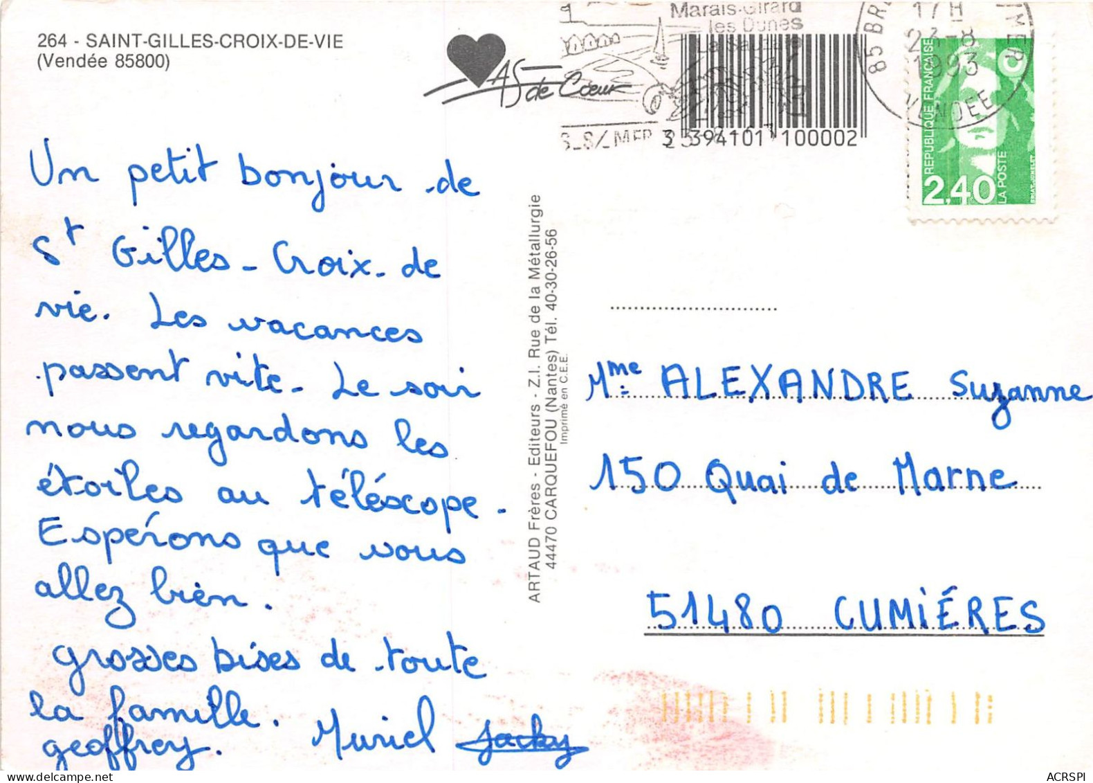 SAINT GILLES CROIX DE VIE 12(scan Recto-verso) MA2121 - Saint Gilles Croix De Vie