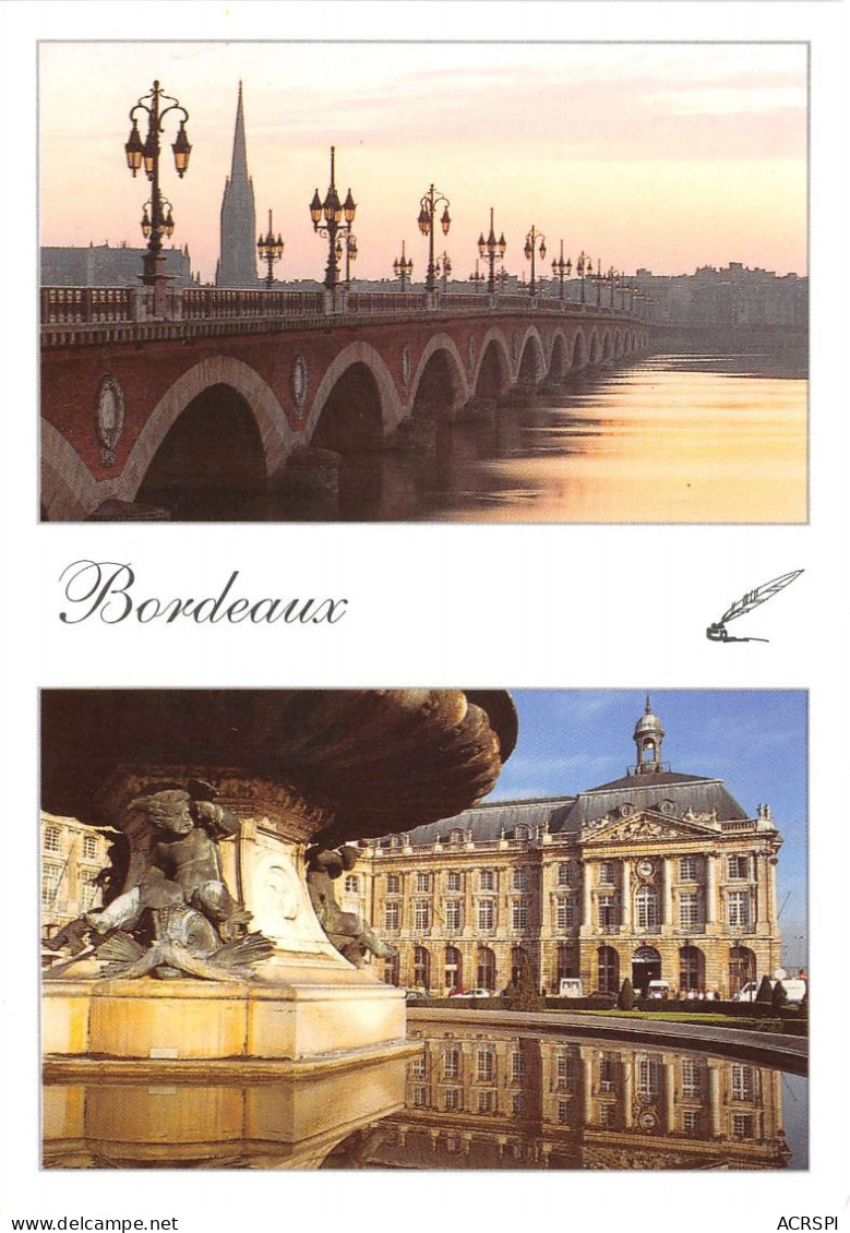 BORDEAUX Le Pont De Pierre La Place De La Bourse 15(scan Recto-verso) MA2119 - Bordeaux