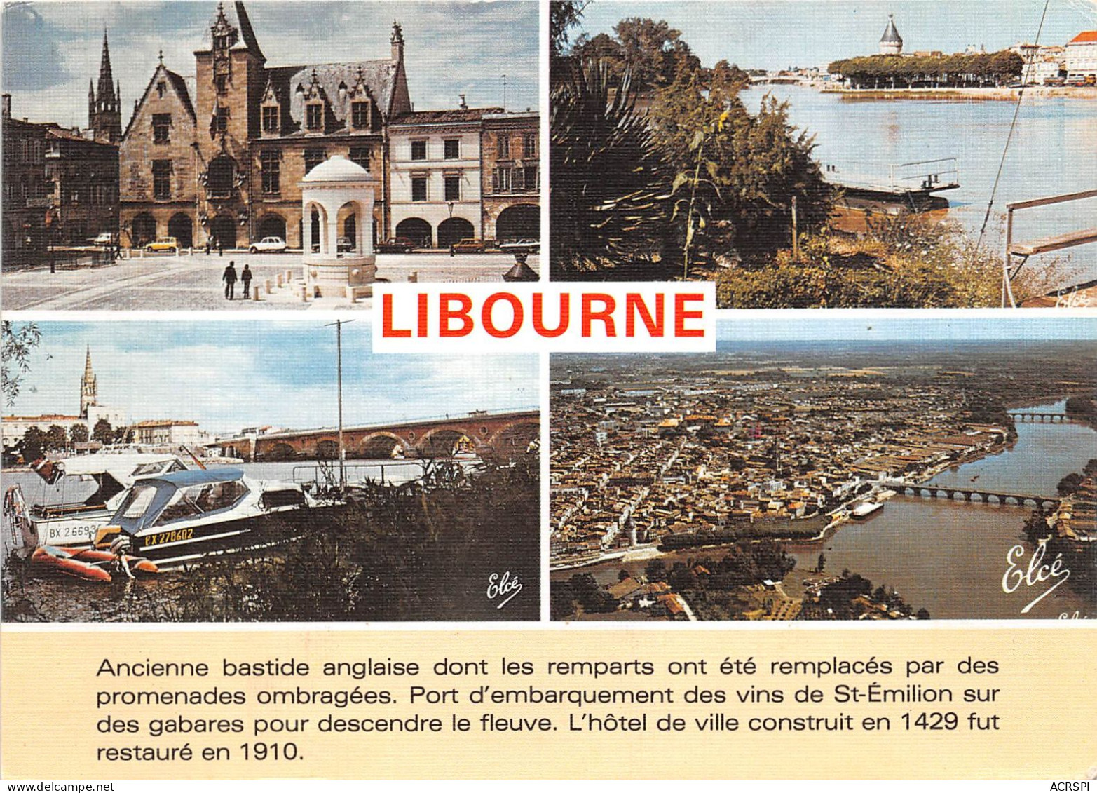 LIBOURNE  Ancienne Bastide Anglaise Dont Les Remparts Ont Ete Remplace 20(scan Recto-verso) MA2119 - Libourne