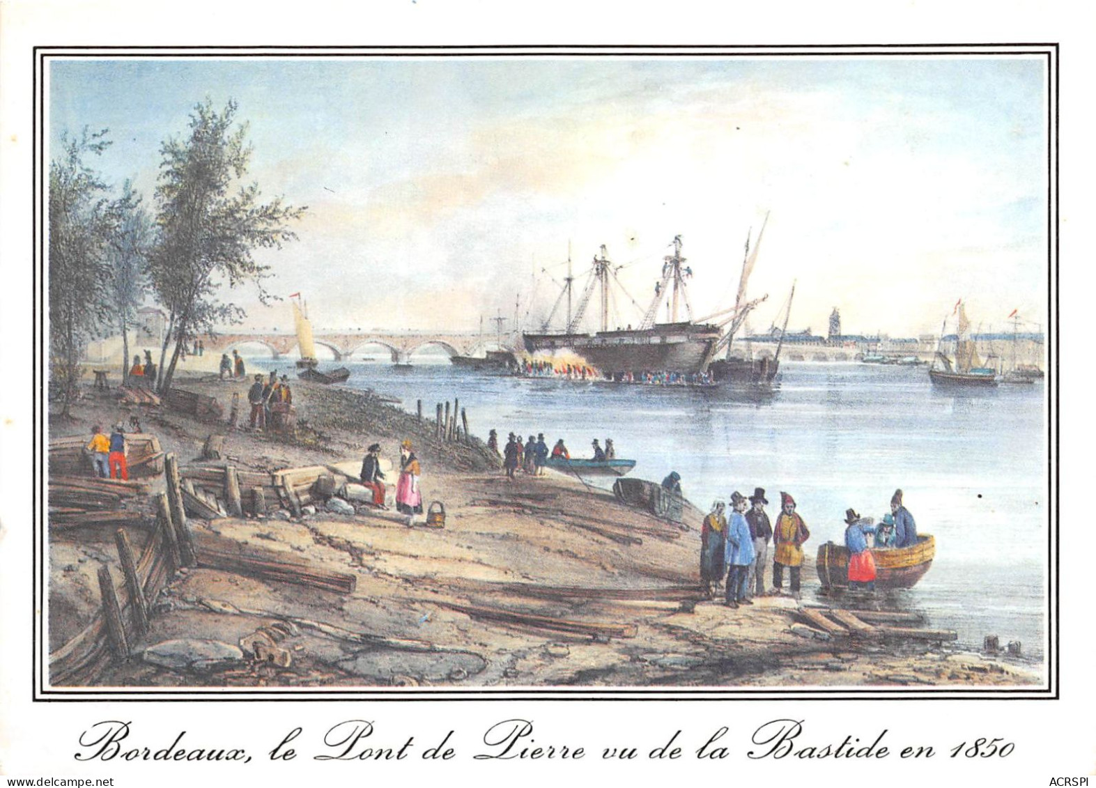 BORDEAUX Le Pont De Pierre Vude La Bastide En 1850 1(scan Recto-verso) MA2119 - Bordeaux