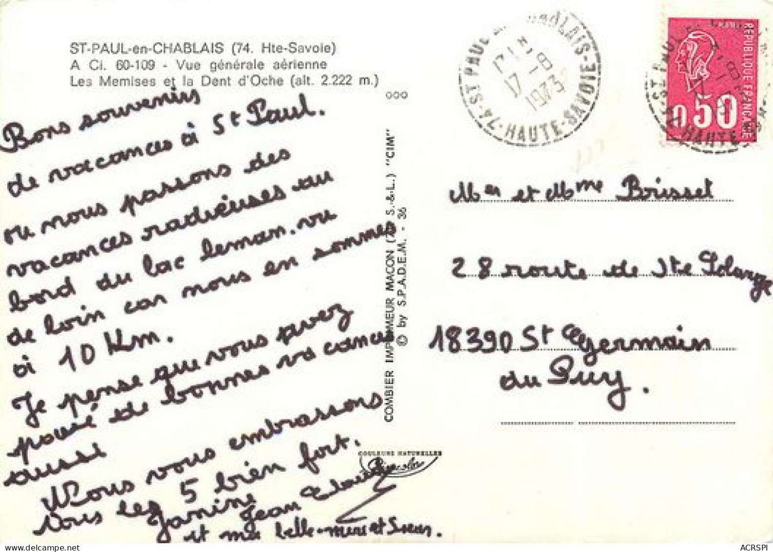 SAINT PAUL En CHABLAIS  Vue Générale Aerienne    61 (scan Recto-verso)MA2118Bis - Autres & Non Classés