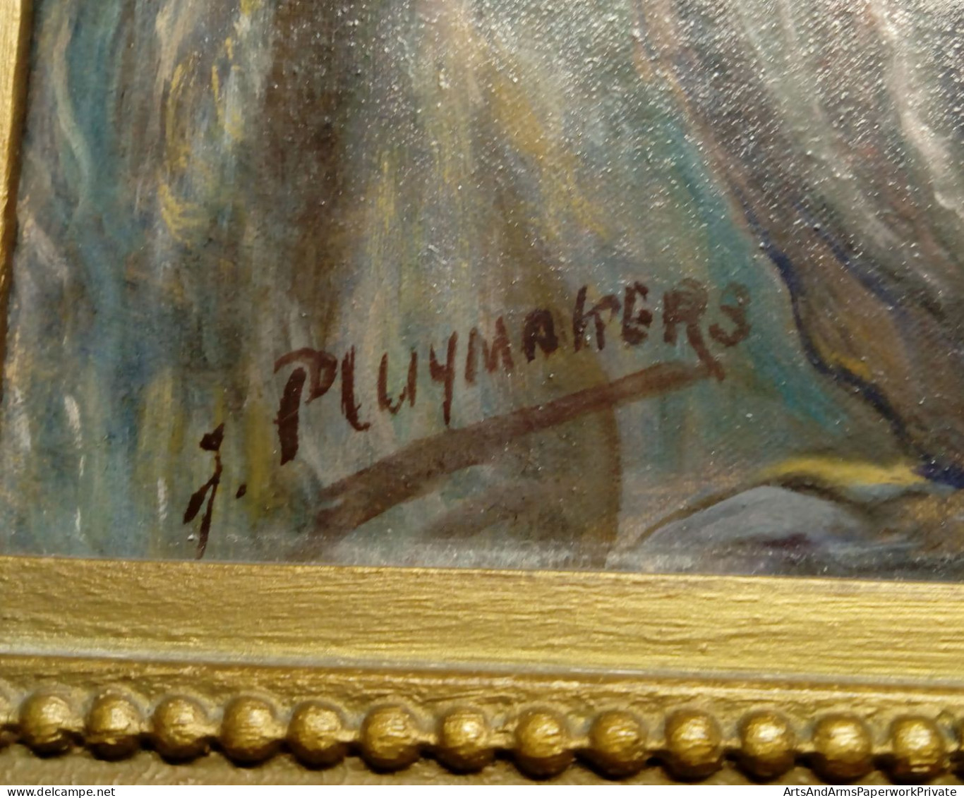 Homme (peintre Lui-même?) Avec Des Chats/ Man (painter Himself?) With Cats, J. Pluymakers, 1940s - Oleo