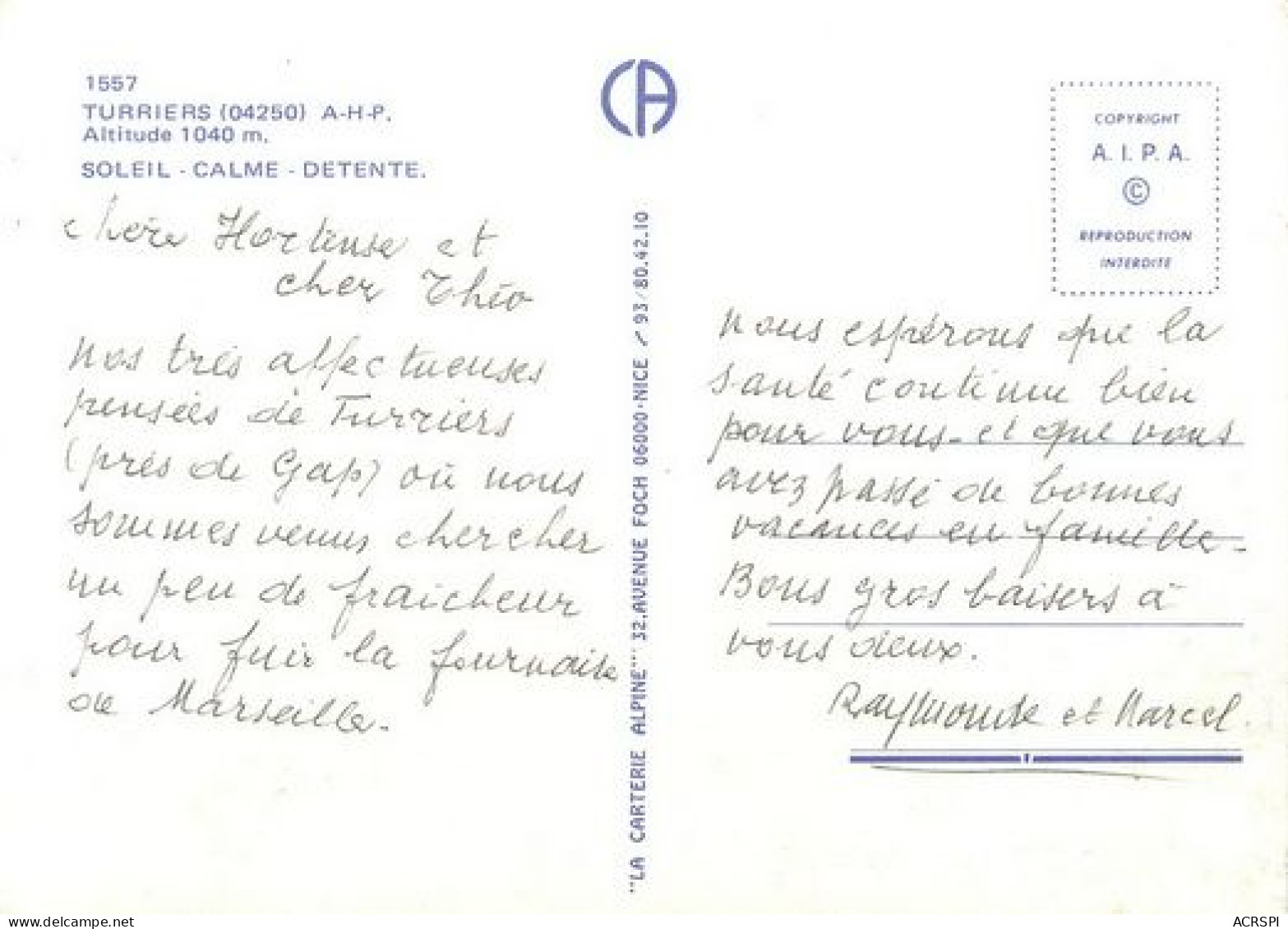 TURRIERS  Vue  Générale  21  (scan Recto-verso)MA2118Bis - Andere & Zonder Classificatie