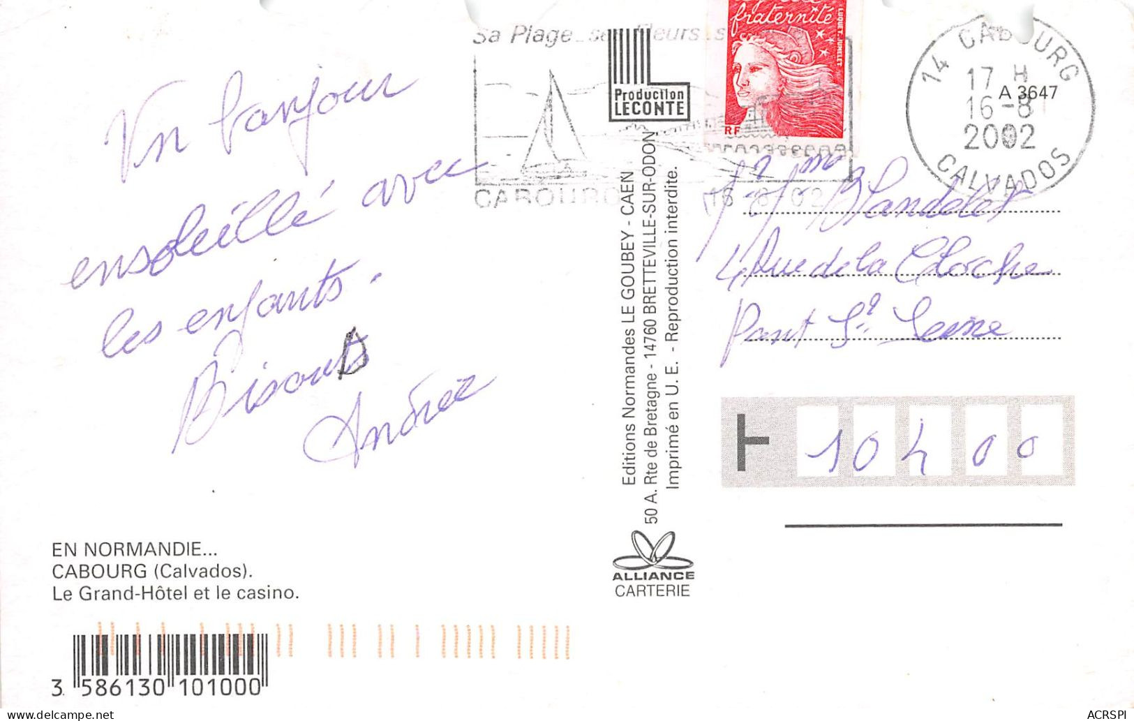 CABOURG Le Grand Hotel Et Le Casino 10(scan Recto-verso) MA2118 - Cabourg