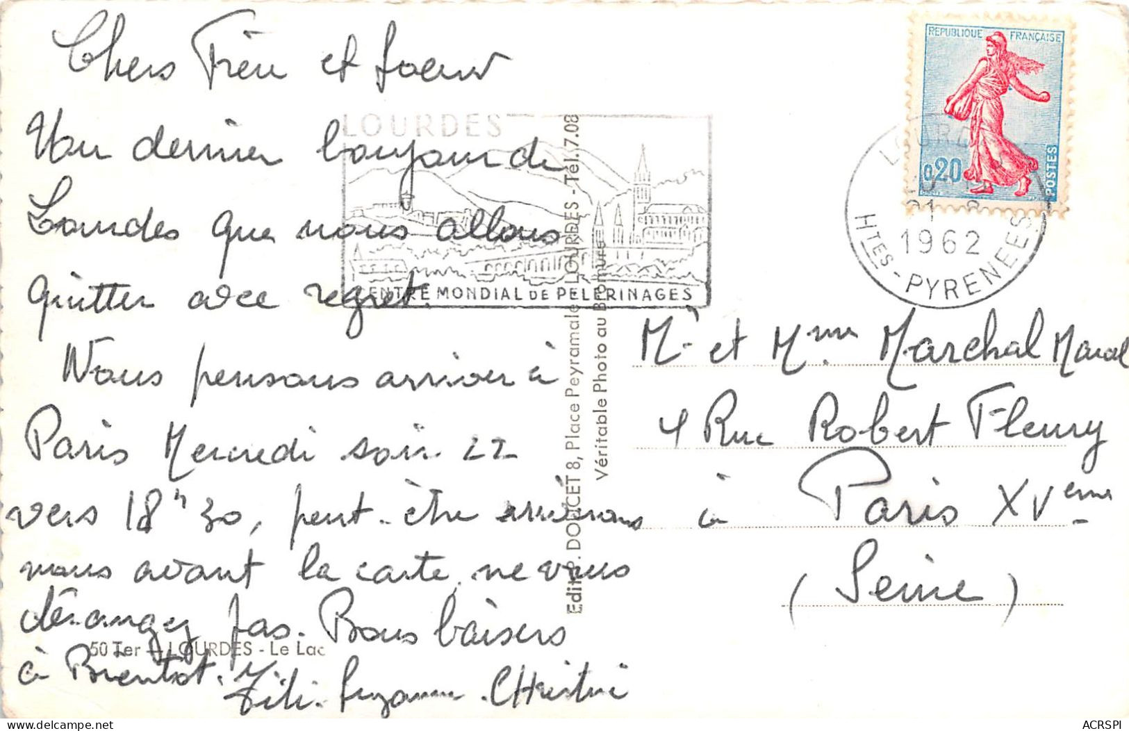 LOURDES Le Lac 17(scan Recto-verso) MA2136 - Lourdes