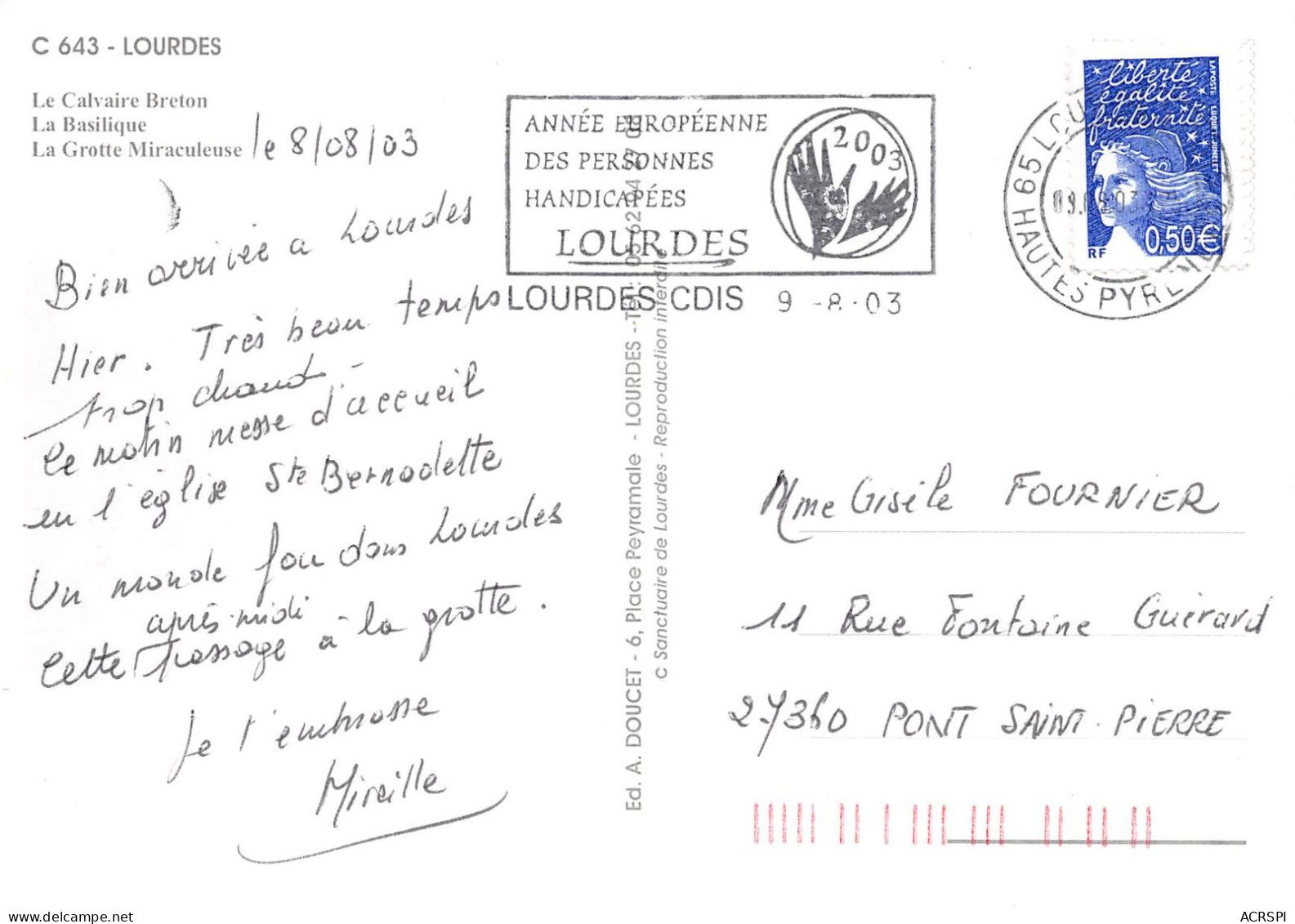 LOURDES Le Calvaire Breton La Basilique La Grotte Miraculeuse 10(scan Recto-verso) MA2136 - Lourdes