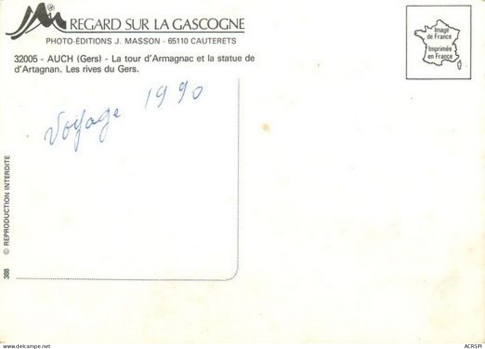 AUCH  Mutrivue  Capitaine Mousquetaire D'ARTAGNAN ARMAGNAC  18   (scan Recto-verso)MA2132Ter - Auch