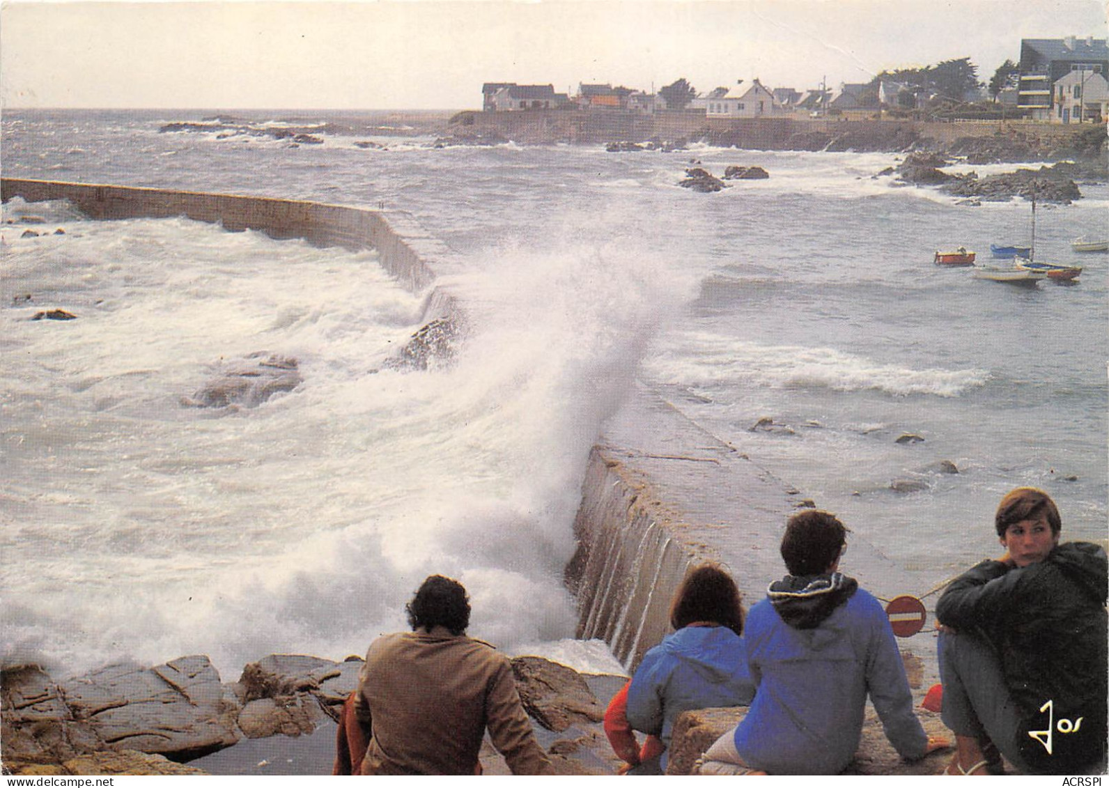 BATZ SUR MER Tempete Sur La Digue Du Petit Port 22(scan Recto-verso) MA2131 - Batz-sur-Mer (Bourg De B.)