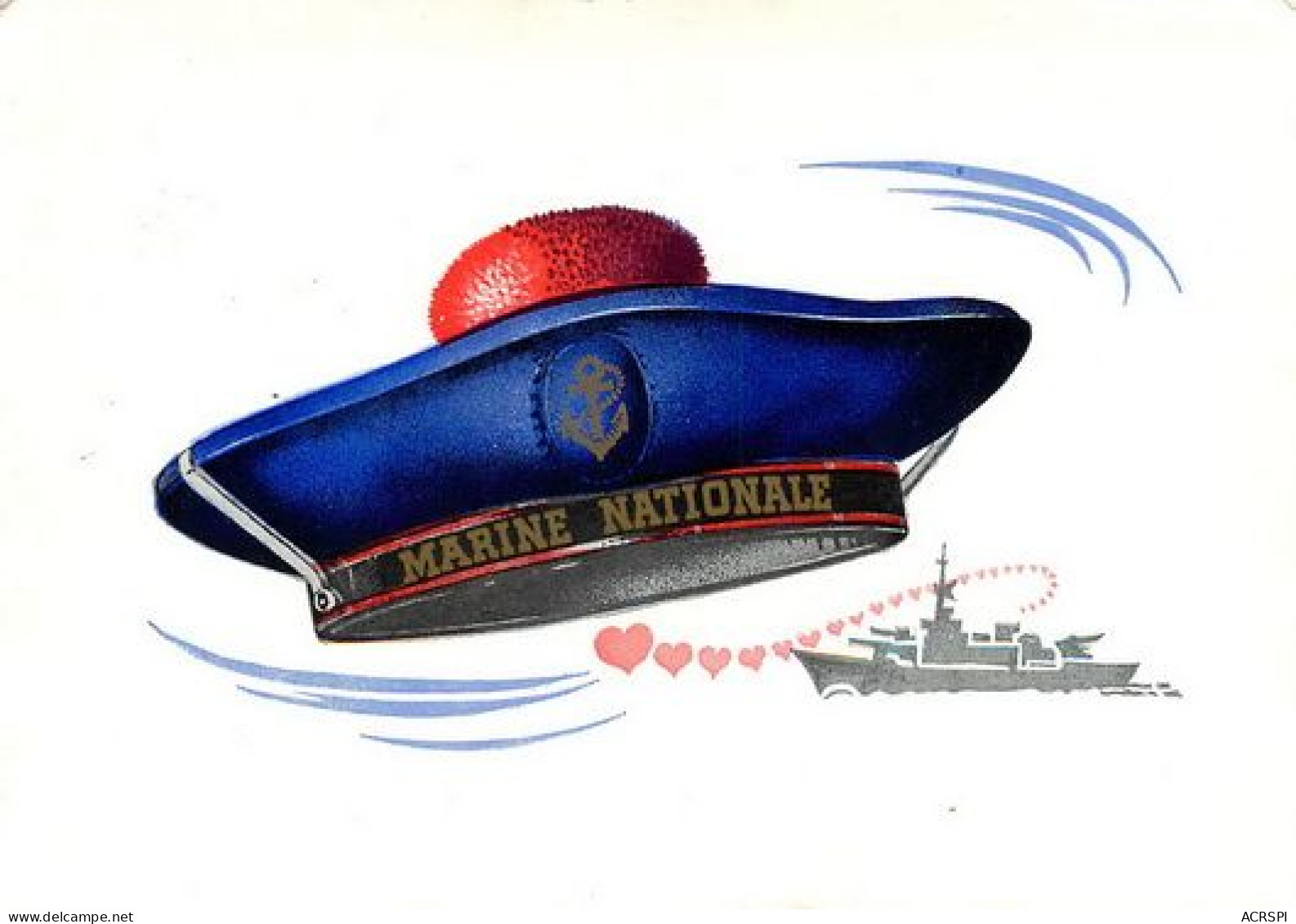 MARINE NATIONALE Soldat  Marin  Mousse  Kepi Pompon Chapeau Beret 22  (scan Recto-verso)MA2130Ter - Warships