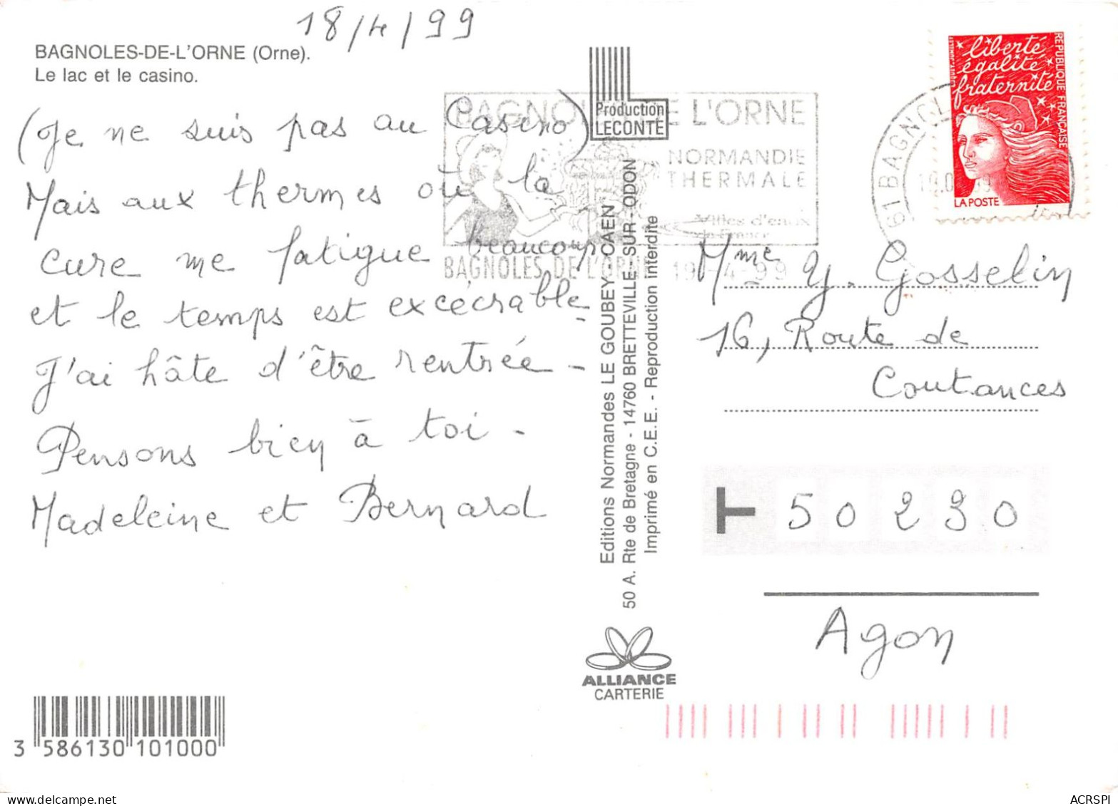 BAGNOLES DE L ORNE Le Lac Et Le Casino 7(scan Recto-verso) MA2128 - Bagnoles De L'Orne