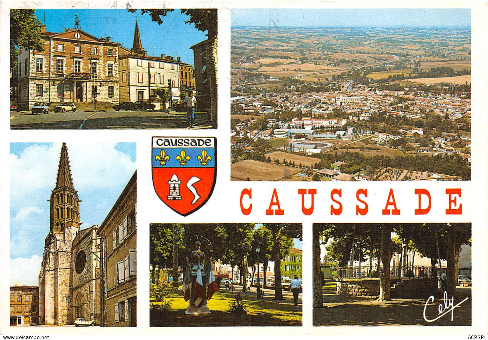 CAUSSADE La Mairie Vue Generale L Eglise L Esplanade Le Kiosque 20(scan Recto-verso) MA2127 - Caussade