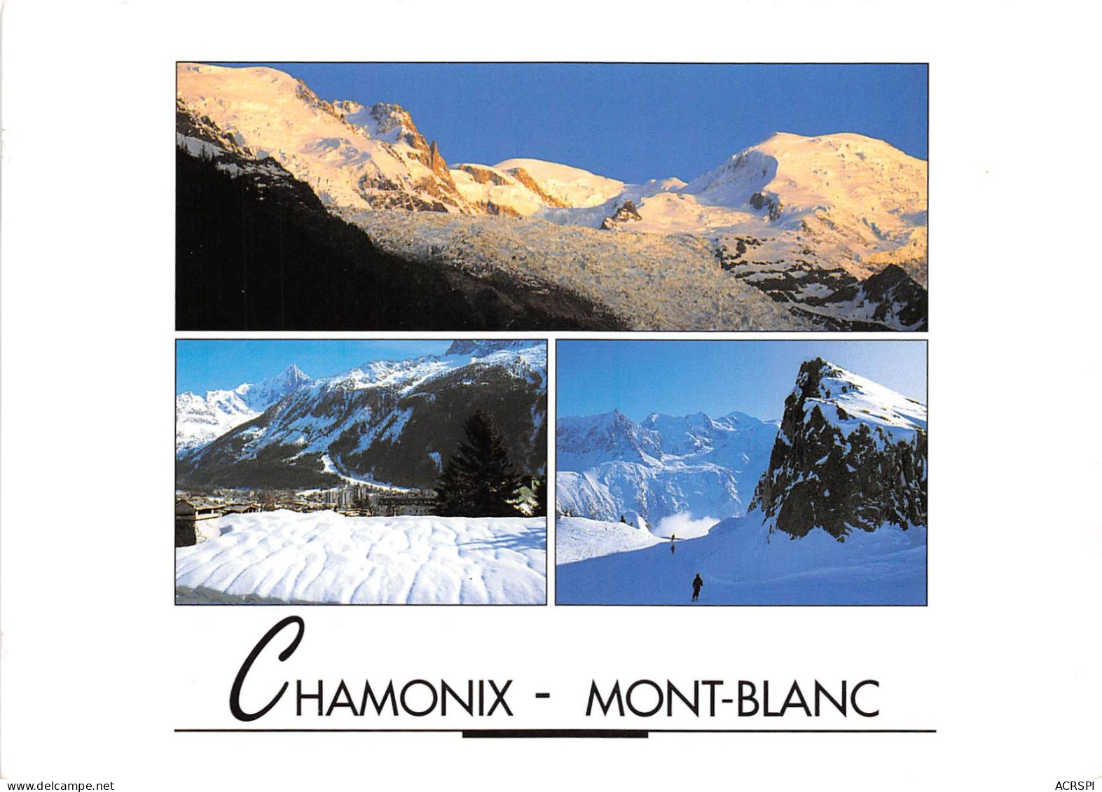 CHAMONIX MONT BLANC Coucher De Soleil Sur Le Mont Blanc Lla Station Enneigee 2(scan Recto-verso) MA2126 - Chamonix-Mont-Blanc