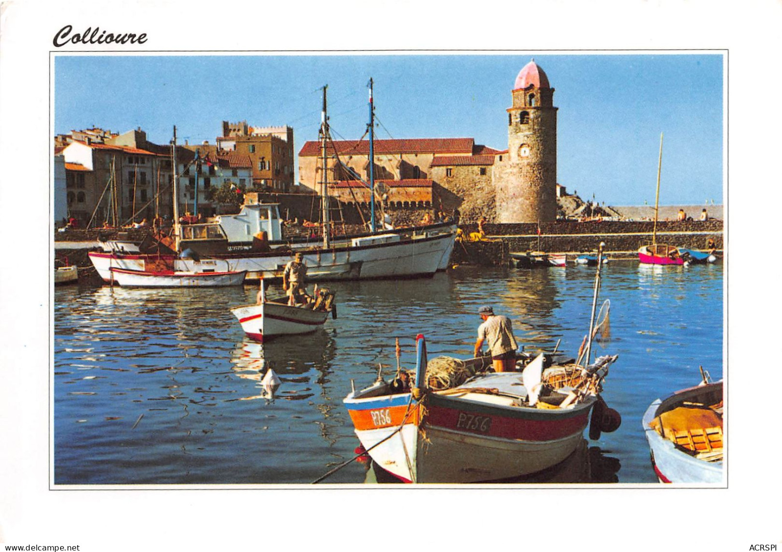 COLLIOURE Celebre Petit Port Catalan Le Clocher Et L Eglise St Vincent 27(scan Recto-verso) MA2154 - Collioure