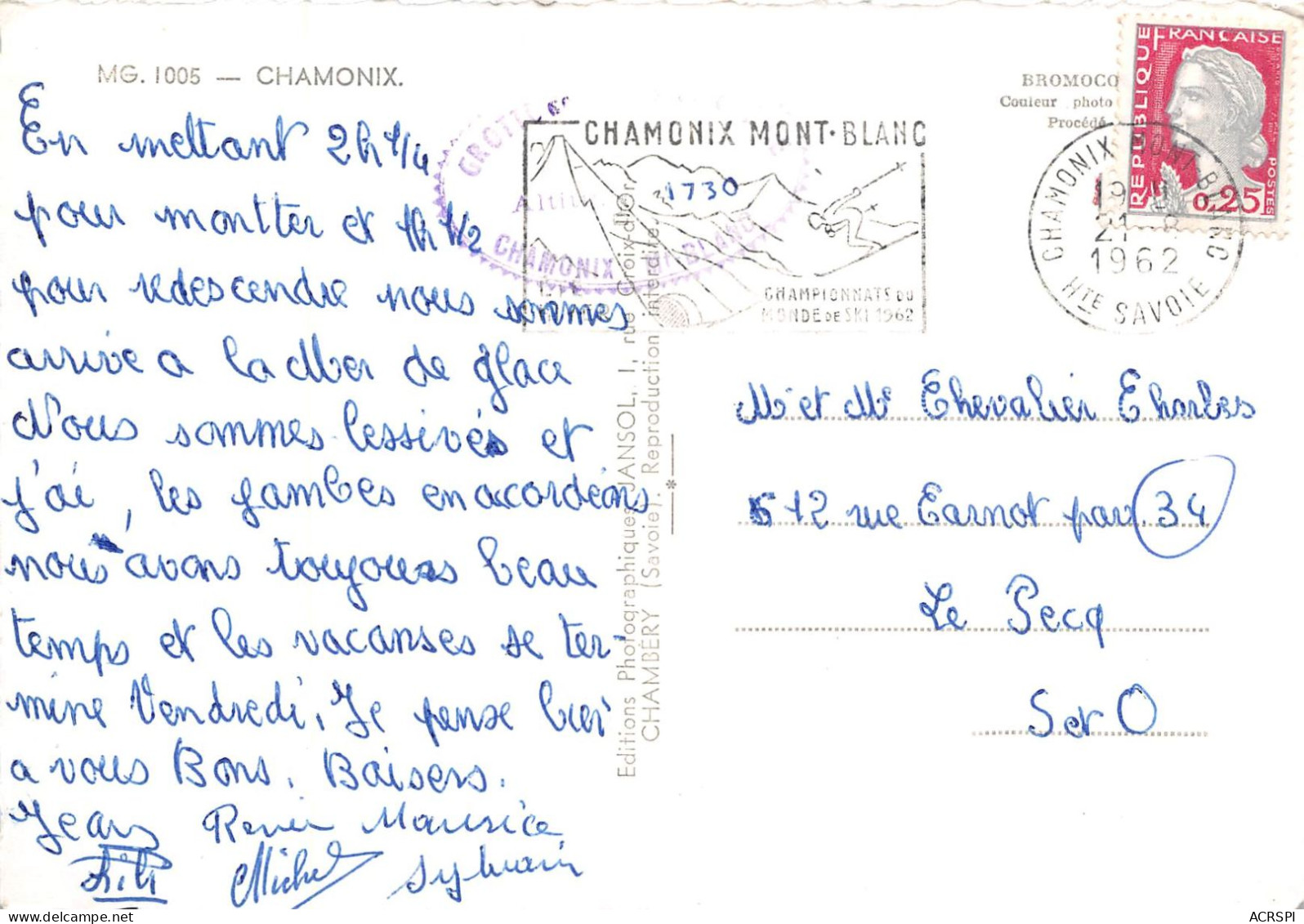 CHAMONIX Grotte De La Mer De Glace 9(scan Recto-verso) MA2153 - Chamonix-Mont-Blanc